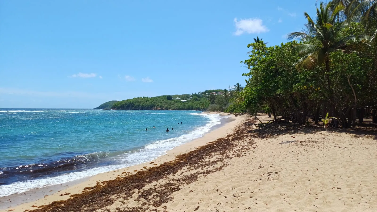Anse l'Étang beach, golden sand.